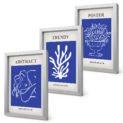 3-piece wall art set Stylish blue posters by Henri Matisse