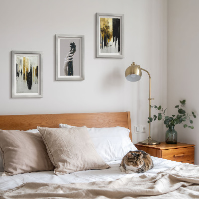 Photo frame wall Abstract painting patterns and two hands