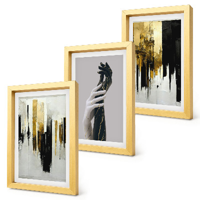 Photo frame wall Abstract painting patterns and two hands