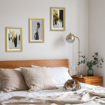 Photo frame wall Abstract painting patterns and two hands