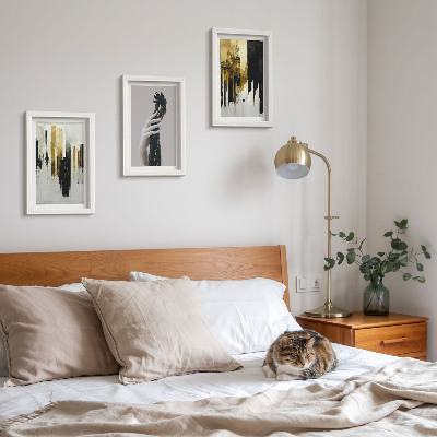 Photo frame wall Abstract painting patterns and two hands