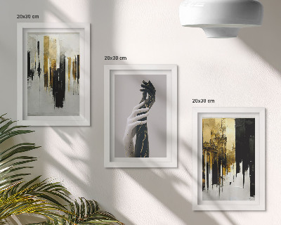 Photo frame wall Abstract painting patterns and two hands
