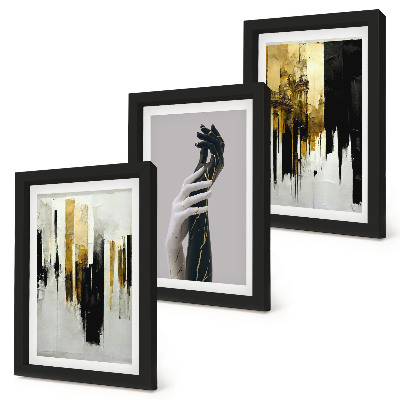 Photo frame wall Abstract painting patterns and two hands