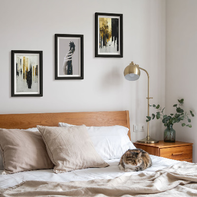 Photo frame wall Abstract painting patterns and two hands
