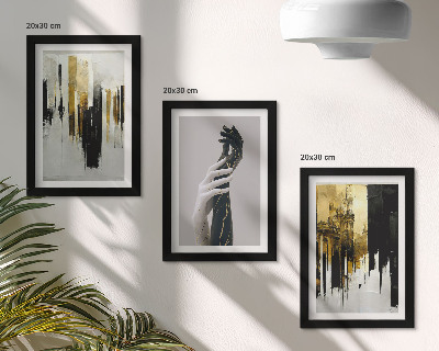 Photo frame wall Abstract painting patterns and two hands