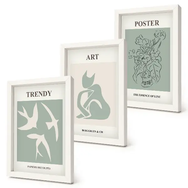 3-piece wall art set featuring stylish illustrations by Henri Matisse