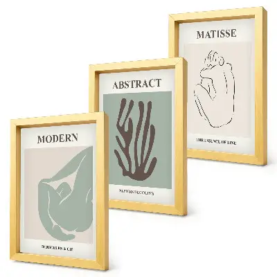 Photo frame wall with stylish abstract paintings by Henri Matisse