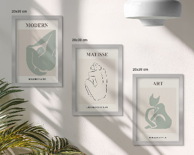 Framed triptych Abstract figures in pastel shades by Henri Matisse