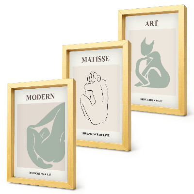 Framed triptych Abstract figures in pastel shades by Henri Matisse