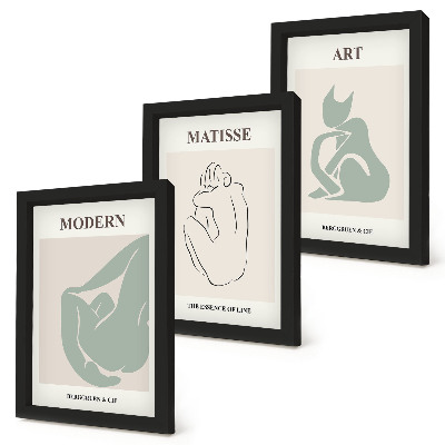 Framed triptych Abstract figures in pastel shades by Henri Matisse