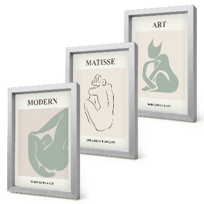 Framed triptych Abstract figures in pastel shades by Henri Matisse