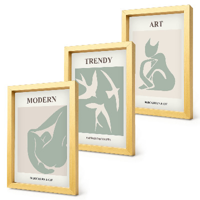 3-piece wall art set Henri Matisse abstract figures in subdued colors