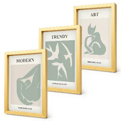 3-piece abstract wall art set Henri Matisse figures in subdued colors