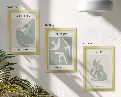 3-piece abstract wall art set Henri Matisse figures in subdued colors