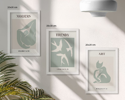 3-piece wall art set Henri Matisse abstract figures in subdued colors