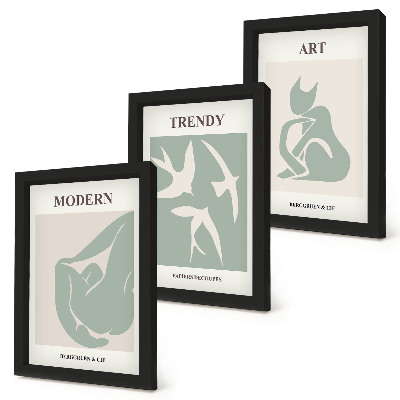 3-piece wall art set Henri Matisse abstract figures in subdued colors