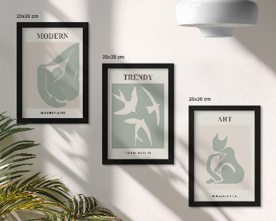 3-piece wall art set Henri Matisse abstract figures in subdued colors