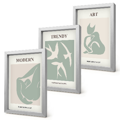 3-piece wall art set Henri Matisse abstract figures in subdued colors