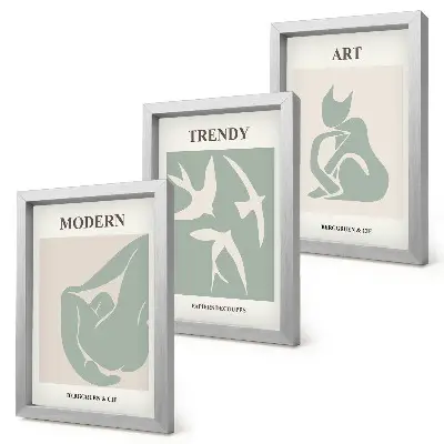 3-piece abstract wall art set Henri Matisse figures in subdued colors