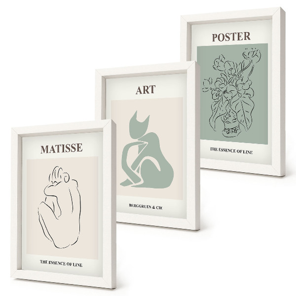 Photo frame wall Posters in shades of beige and green by Henri Matisse