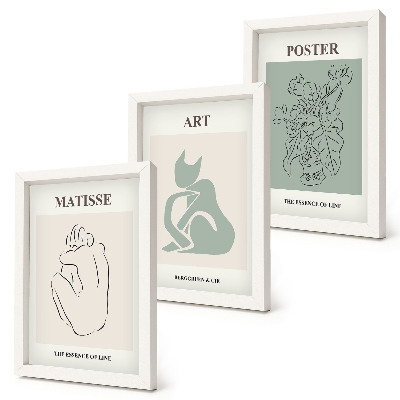 Photo frame wall Posters in shades of beige and green by Henri Matisse