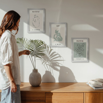 Photo frame wall Posters in shades of beige and green by Henri Matisse