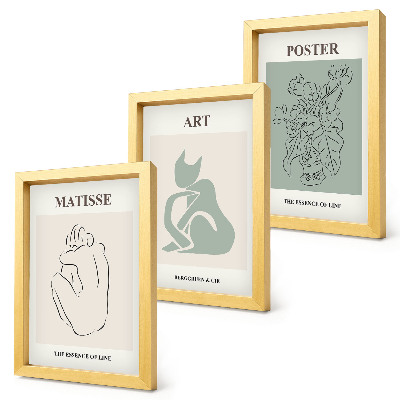 Photo frame wall Posters in shades of beige and green by Henri Matisse
