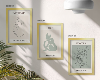 Photo frame wall Posters in shades of beige and green by Henri Matisse