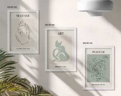 Photo frame wall Posters in shades of beige and green by Henri Matisse