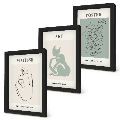Photo frame wall Posters in shades of beige and green by Henri Matisse