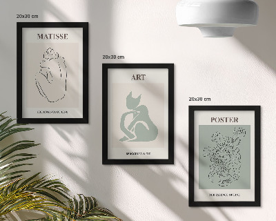 Photo frame wall Posters in shades of beige and green by Henri Matisse