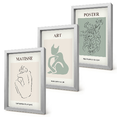 Photo frame wall Posters in shades of beige and green by Henri Matisse