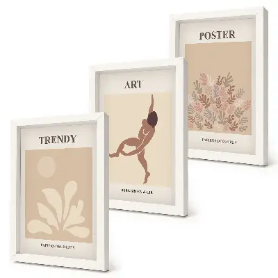 Photo frame wall featuring abstract forms and figures by Henri Matisse