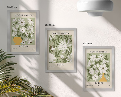 Photo frame wall Floral poster designs London Tokyo Dublin