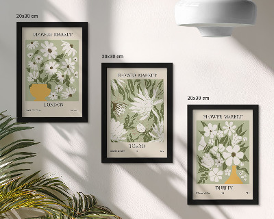 Photo frame wall Floral poster designs London Tokyo Dublin