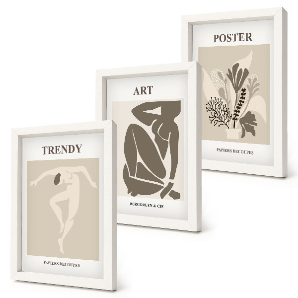 Framed triptych Human Figures with Plants by Henri Matisse