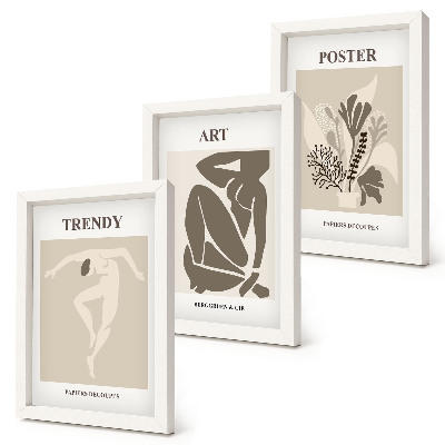 Framed triptych Human Figures with Plants by Henri Matisse