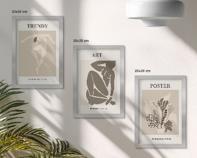 Framed triptych Human Figures with Plants by Henri Matisse
