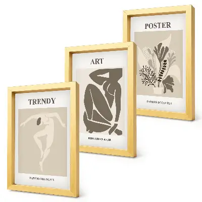 Human Figures with Plants by Henri Matisse framed triptych