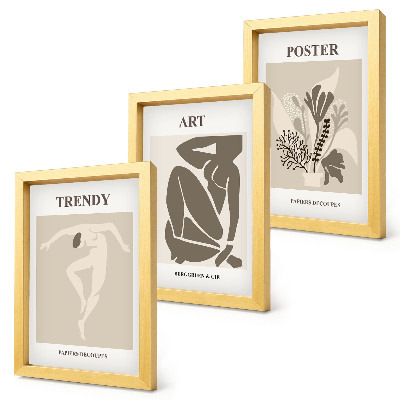 Framed triptych Human Figures with Plants by Henri Matisse