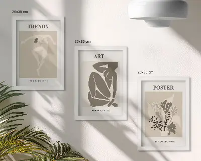 Human Figures with Plants by Henri Matisse framed triptych