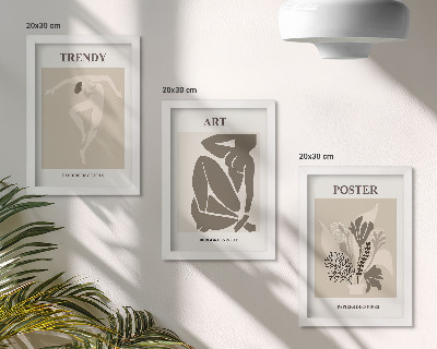 Framed triptych Human Figures with Plants by Henri Matisse