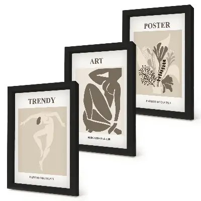 Human Figures with Plants by Henri Matisse framed triptych