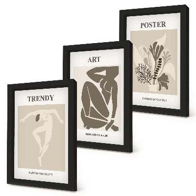 Framed triptych Human Figures with Plants by Henri Matisse