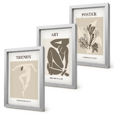 Framed triptych Human Figures with Plants by Henri Matisse