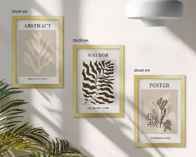 Photo frame wall Plant patterns in shades of beige and brown