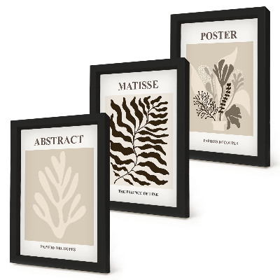 Photo frame wall Plant patterns in shades of beige and brown