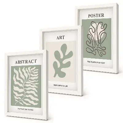 Photo frame wall with Henri Matisse floral pattern posters