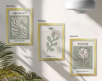 Photo frame wall with Henri Matisse floral pattern posters
