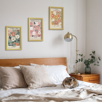 Photo frame wall Floral patterns London Tokyo and Amsterdam posters